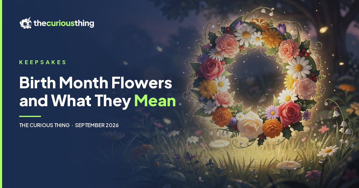 Birth Month Flowers and What They Mean: a glowing wreath of birth flowers, from The Curious Thing