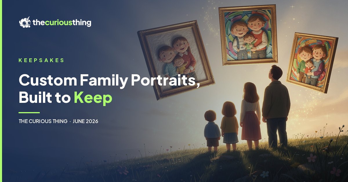 Custom Family Portraits, Built to Keep: a personalized family portrait puzzle from The Curious Thing