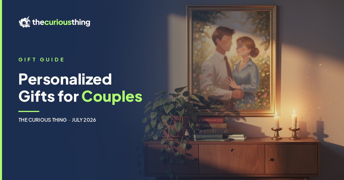 Personalized couple gifts: a custom couple portrait keepsake from The Curious Thing