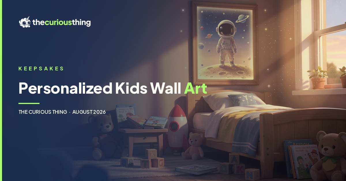 Personalized Kids Wall Art, Hung Right: custom canvas portrait wall art for a child's room from The Curious Thing