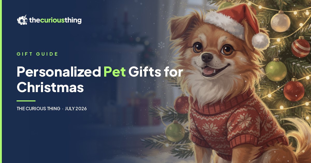 Personalized Pet Gifts for Christmas: a custom pet portrait on canvas, blanket, or puzzle from The Curious Thing